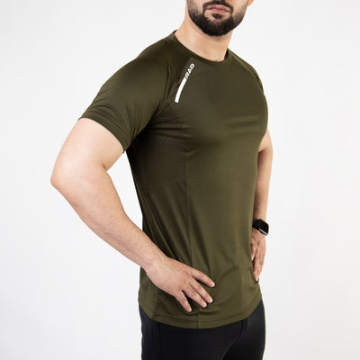 Olive Air-O Series T-Shirt with Ventilated Mesh Panels