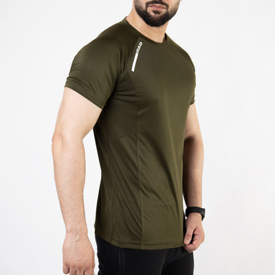 Olive Air-O Series T-Shirt with Ventilated Mesh Panels