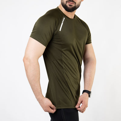 Olive Air-O Series T-Shirt with Ventilated Mesh Panels