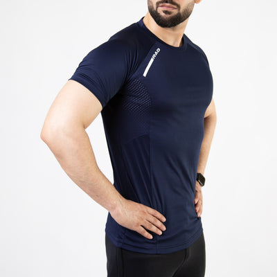 Navy Air-O Series T-Shirt with Ventilated Mesh Panels