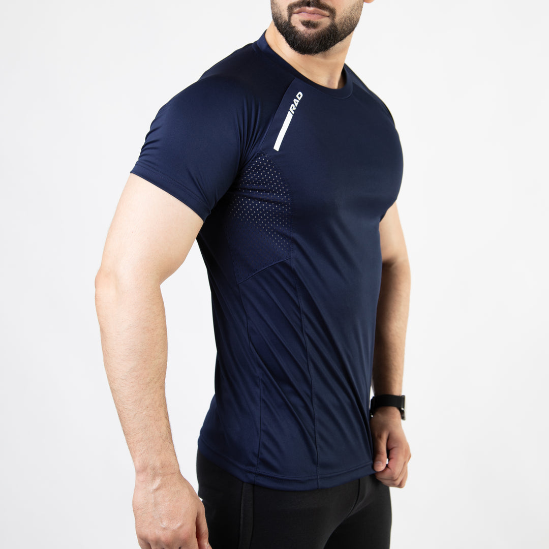 Navy Air-O Series T-Shirt with Ventilated Mesh Panels