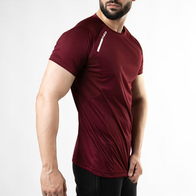 Maroon Air-O Series T-Shirt with Ventilated Mesh Panels