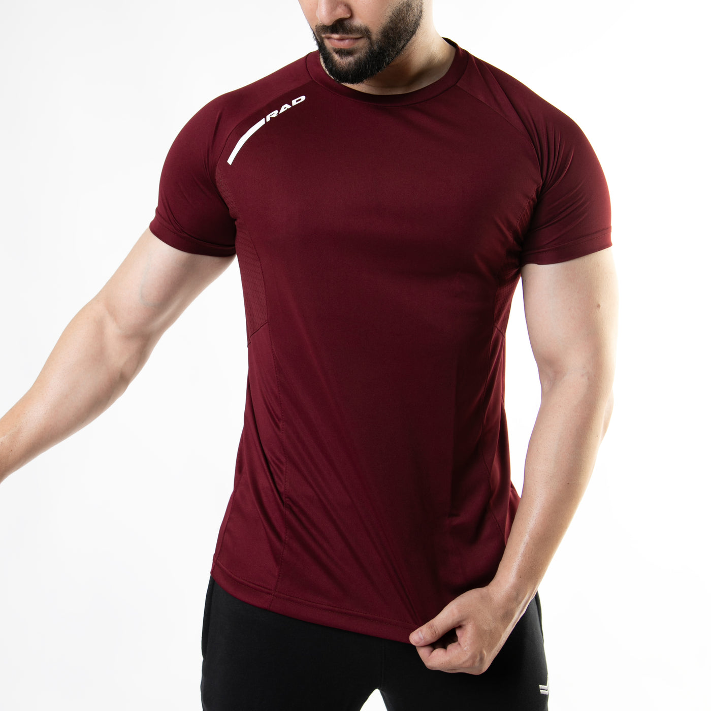 Maroon Air-O Series T-Shirt with Ventilated Mesh Panels