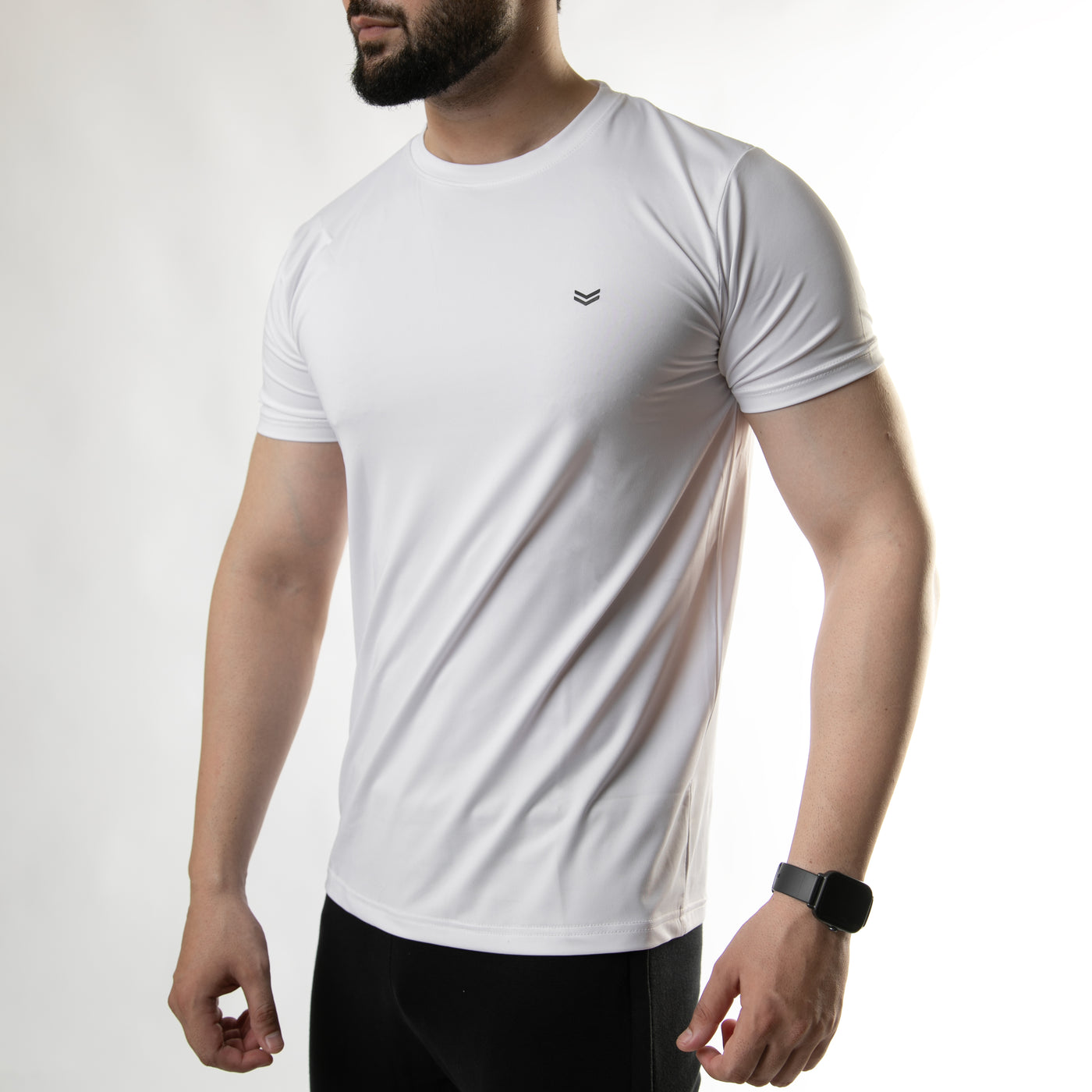 Premium White Quick Dry Lycra T-Shirt with 4-Way Stretch