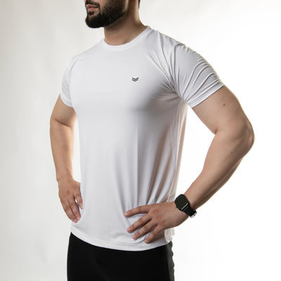 Premium White Quick Dry Lycra T-Shirt with 4-Way Stretch