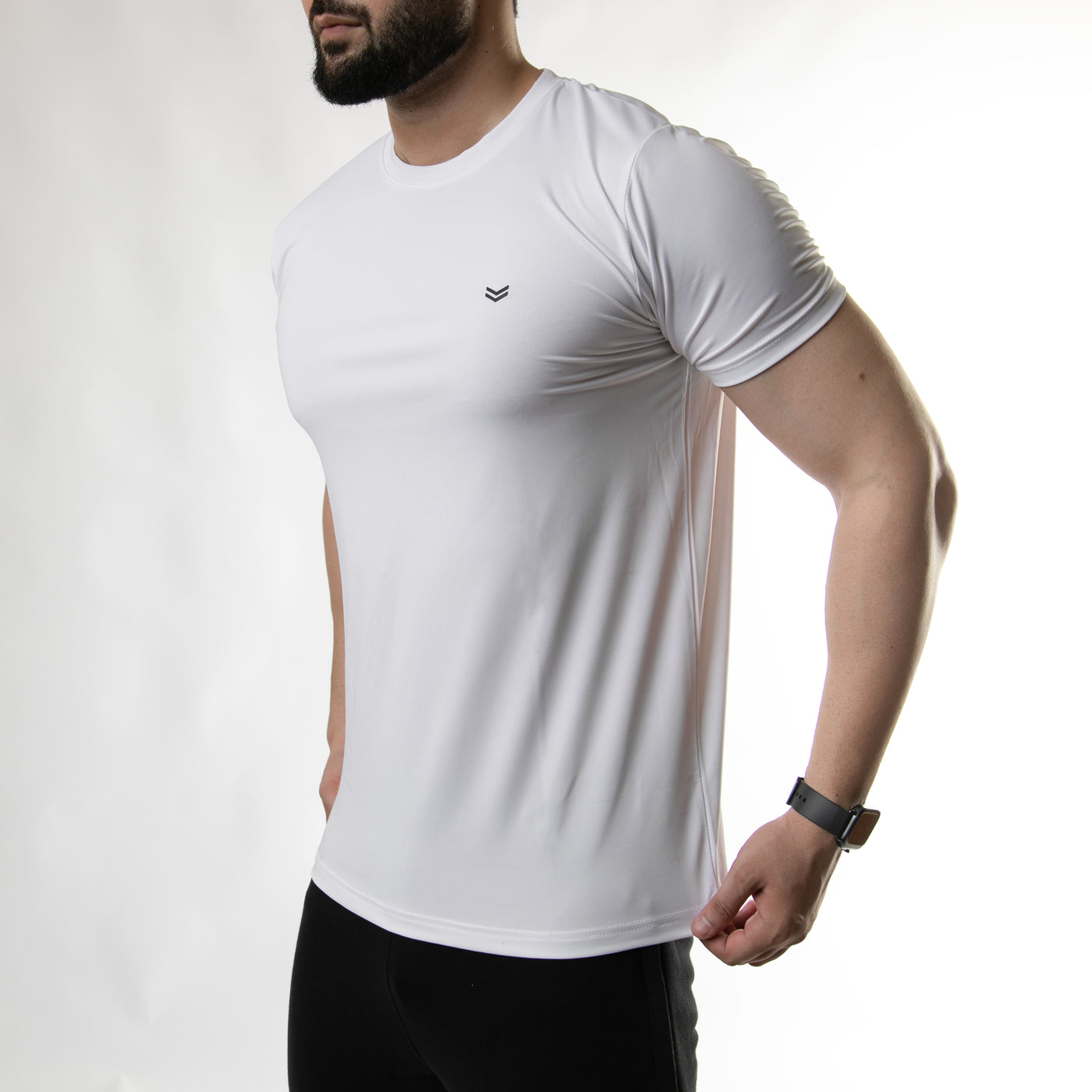 Premium White Quick Dry Lycra T-Shirt with 4-Way Stretch