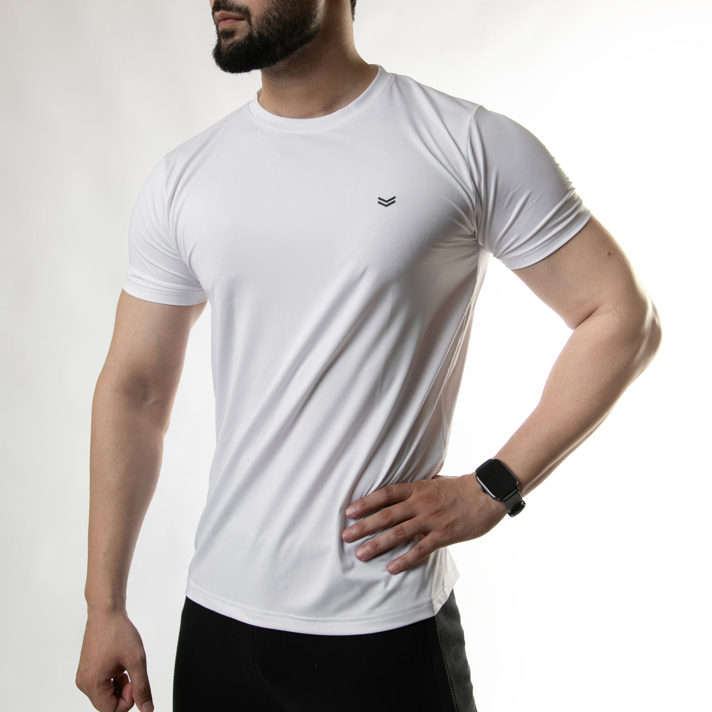 Premium White Quick Dry Lycra T-Shirt with 4-Way Stretch