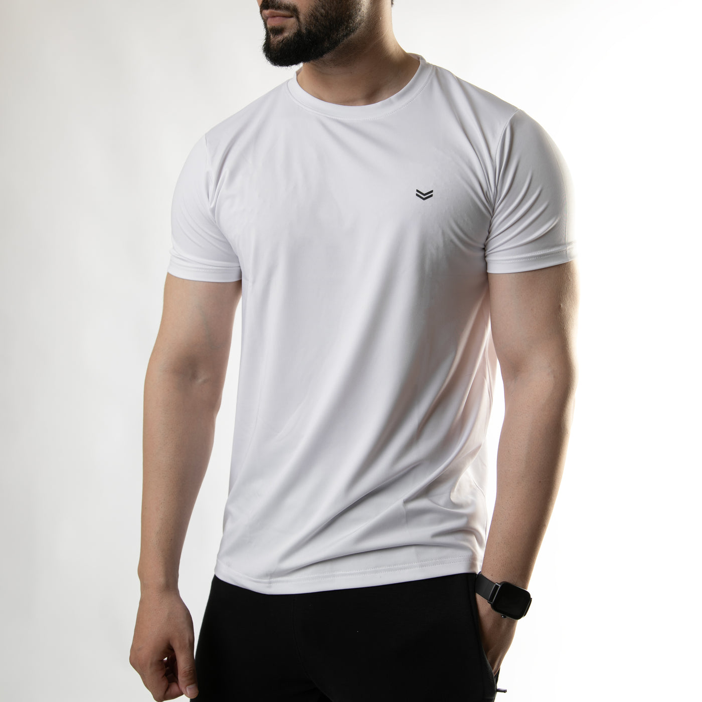 Premium White Quick Dry Lycra T-Shirt with 4-Way Stretch