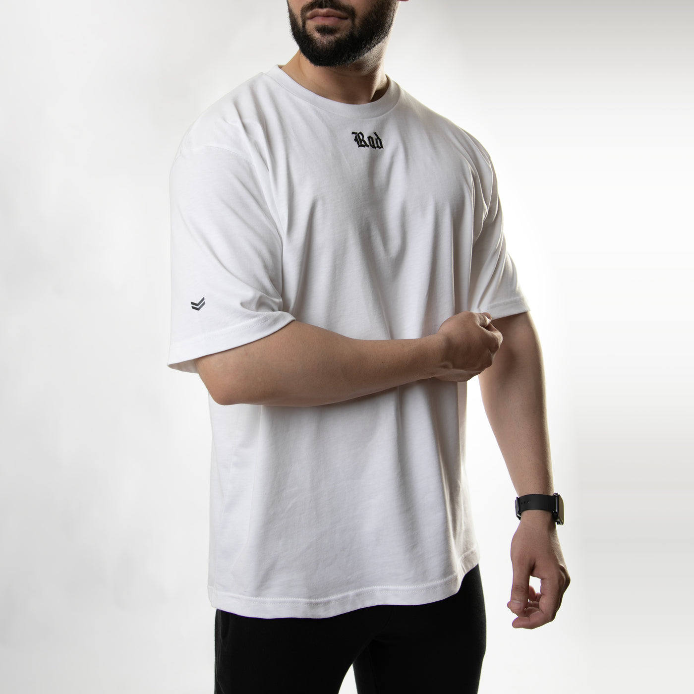 White Rad Logo Double Printed Oversize T-Shirt