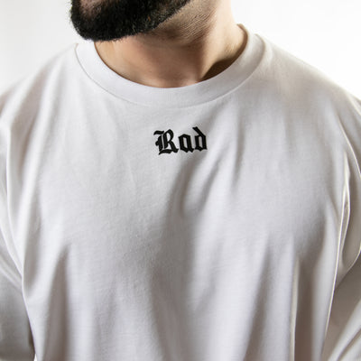 White Rad Logo Double Printed Oversize T-Shirt