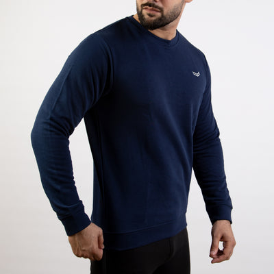 Navy Sweatshirt With Embroidered Logo