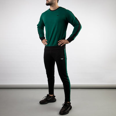 Green & Black Tracksuit with Contrast Panels