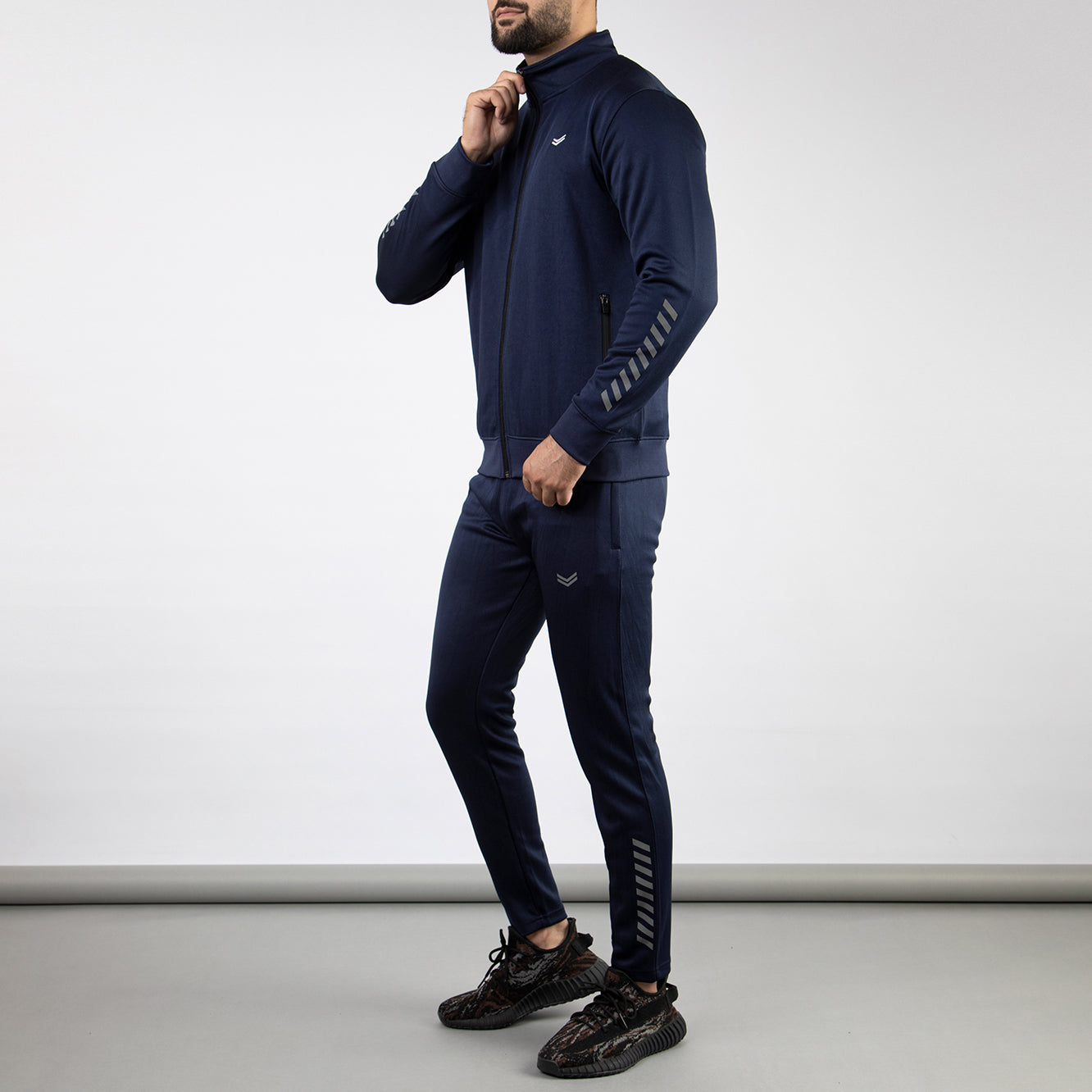 Navy Quick Dry Mock-Neck Tracksuit with Reflectors