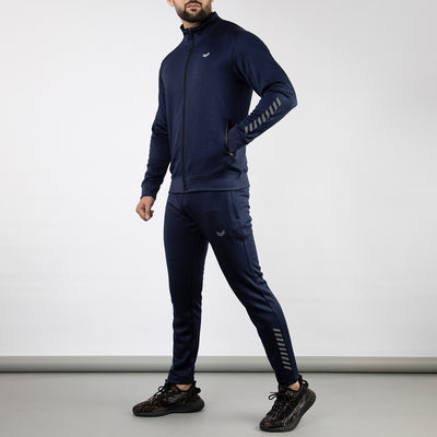 Navy Quick Dry Mock-Neck Tracksuit with Reflectors
