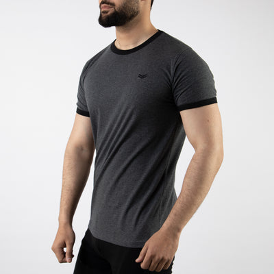 Textured Charcoal Ringer Tee