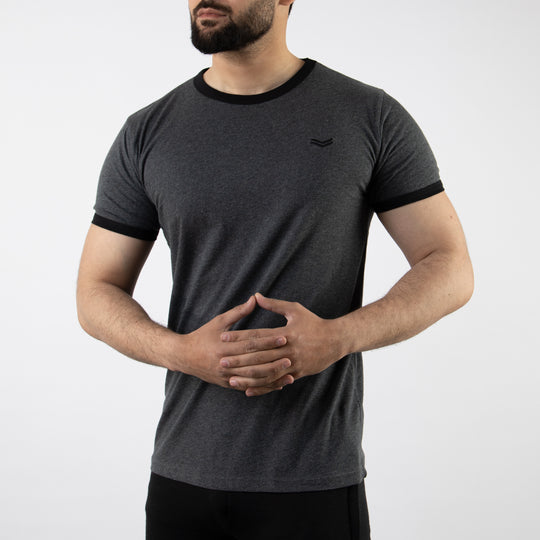 Textured Charcoal Ringer T-Shirt
