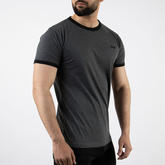 Textured Charcoal Ringer T-Shirt