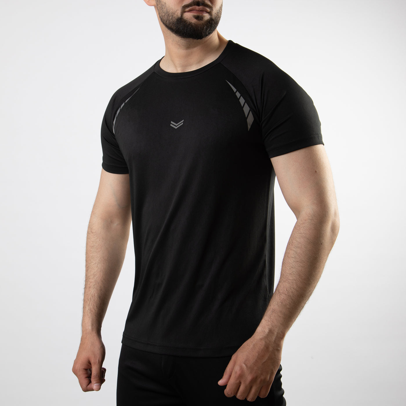 Black Hyper Series Quick Dry T-Shirt with Reflectors