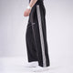 Black Micro Baggy Fit Trousers with White Three Straight Stripes