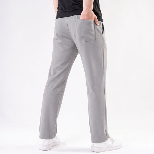 Silver Gray Straight Fit Pleated Trousers — view 5