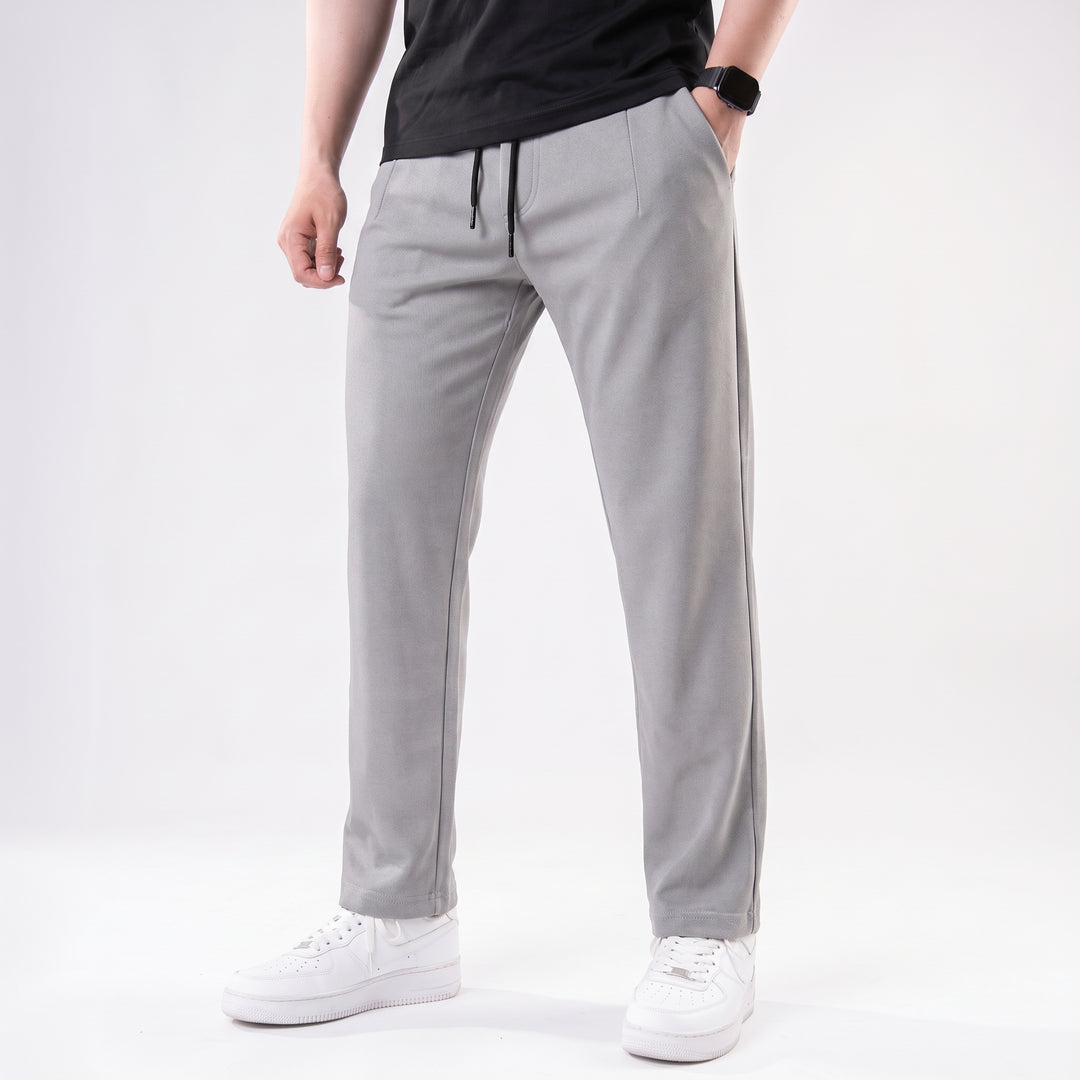Silver Gray Straight Fit Pleated Trousers — view 2