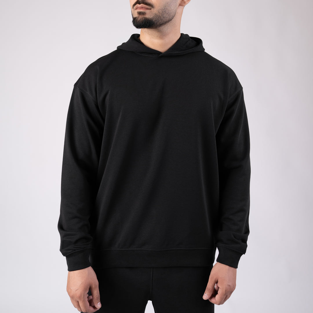 Black Euphoric Oversize Graphic Hoodie