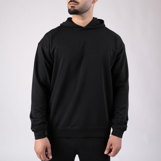 Black Euphoric Oversize Graphic Hoodie