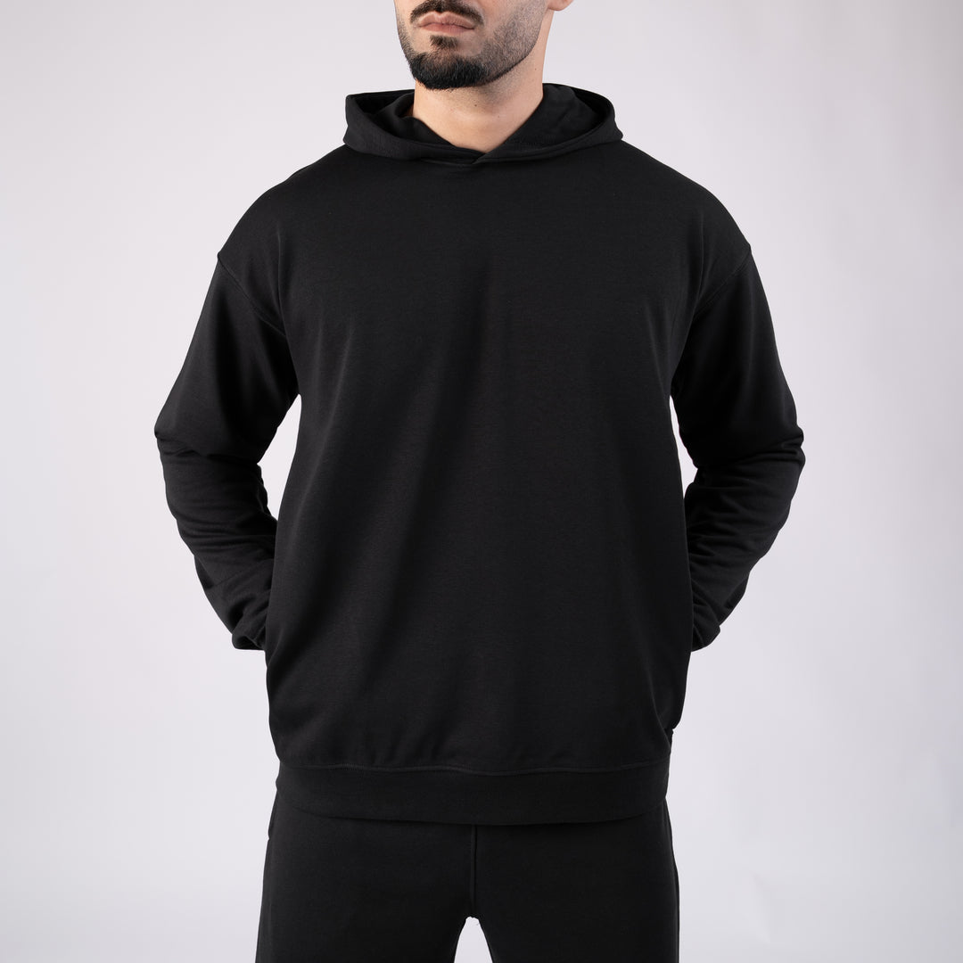 Black Euphoric Oversize Graphic Hoodie
