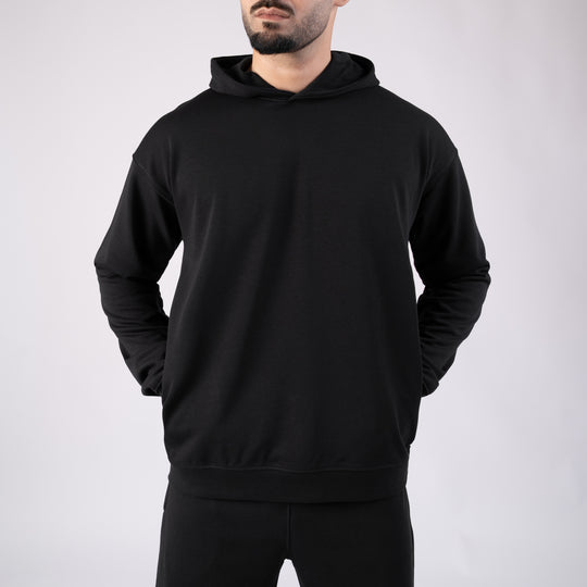 Black Euphoric Oversize Graphic Hoodie