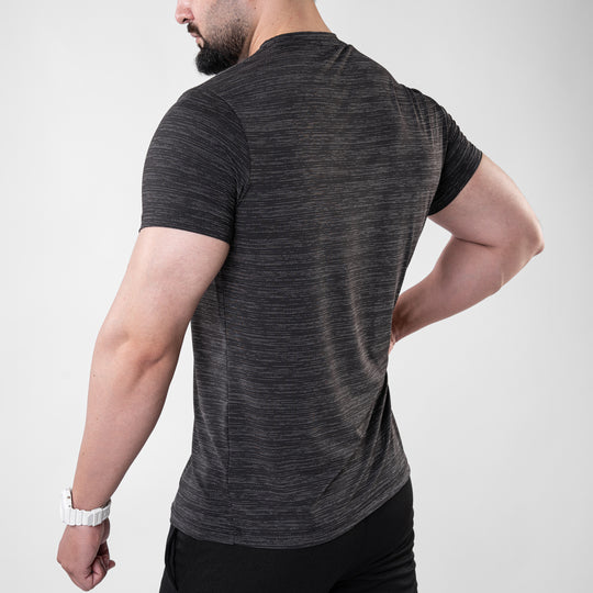 Black Textured Flow Mesh Performance T-Shirt