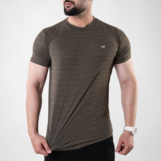 Olive Textured Flow Mesh Performance T-Shirt