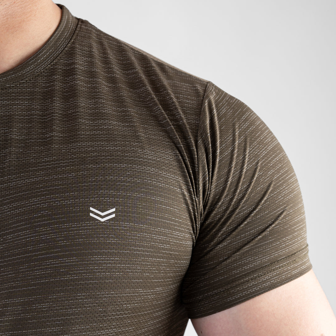 Olive Textured Flow Mesh Performance T-Shirt