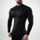 Black Mock Neck Full Sleeve Compression T-Shirt