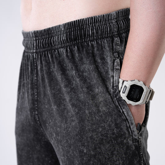 Black Acid Wash Relax Fit Trouser — view 4