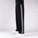 Black Wide Leg Trouser with Blue Contrast Three Stripes