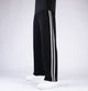Black Wide Leg Trouser with Gray Contrast Three Stripes