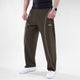 Olive Micro Baggy Fit Trousers with White Arc Piping