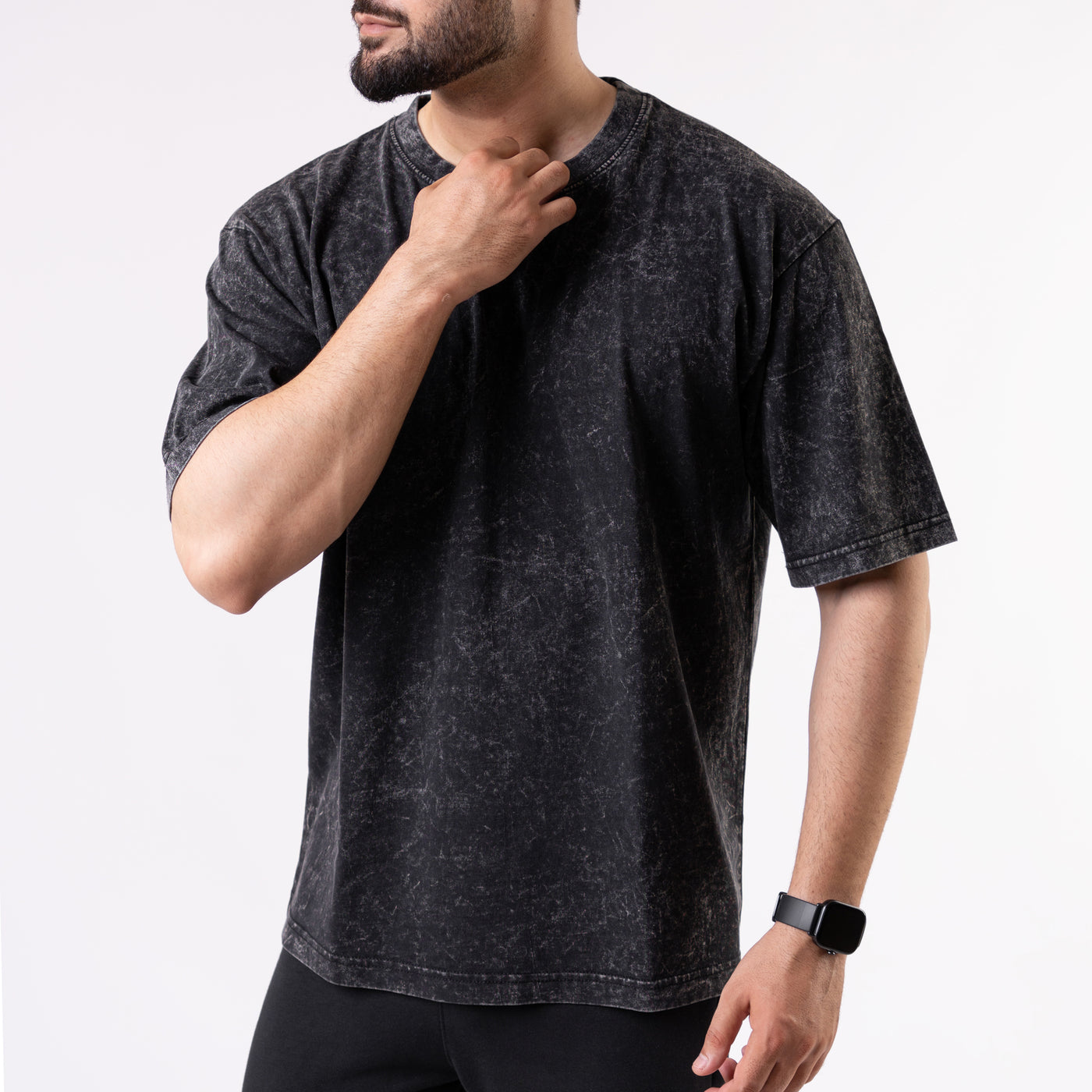 Acid Wash Black Oversize Tee