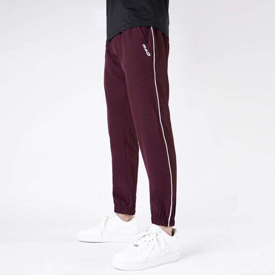 Maroon with White Piping Premium Micro Stretch Tech Pants