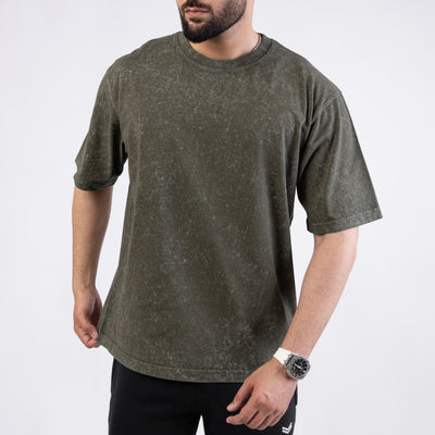 Acid Wash Olive Oversize Tee