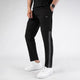 Black Premium Micro Straight Fit Trousers with Gray Panel