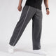 Gray Wide Leg Trouser with Front White Piping