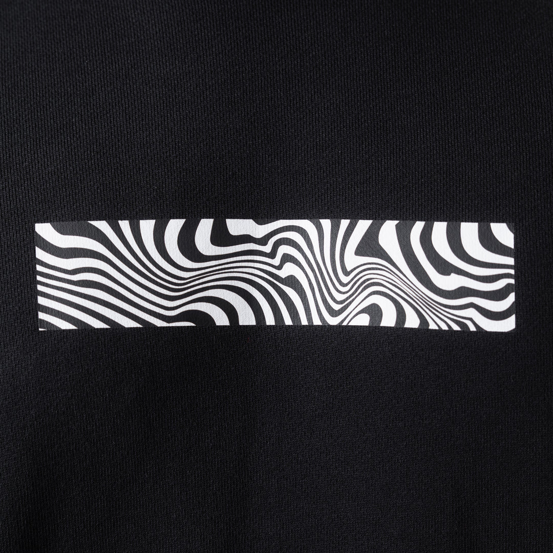 Black Boxy Fit "Reality" Print Hoodie