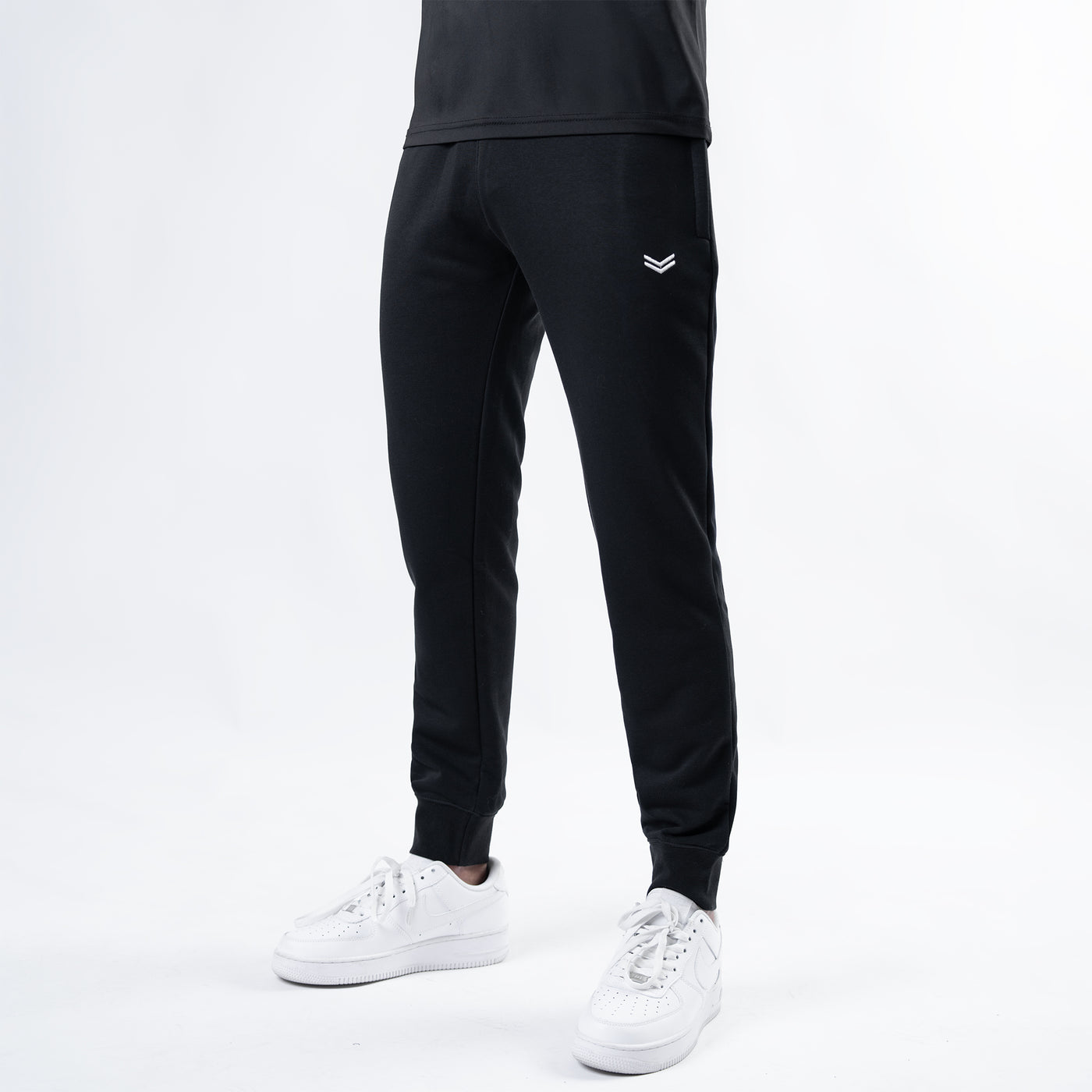 Solid Black Bottoms with Ribbed Cuffs