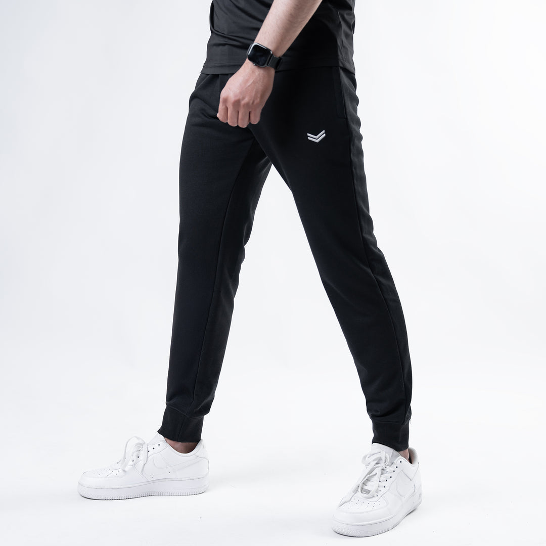 Solid Black Bottoms with Ribbed Cuffs