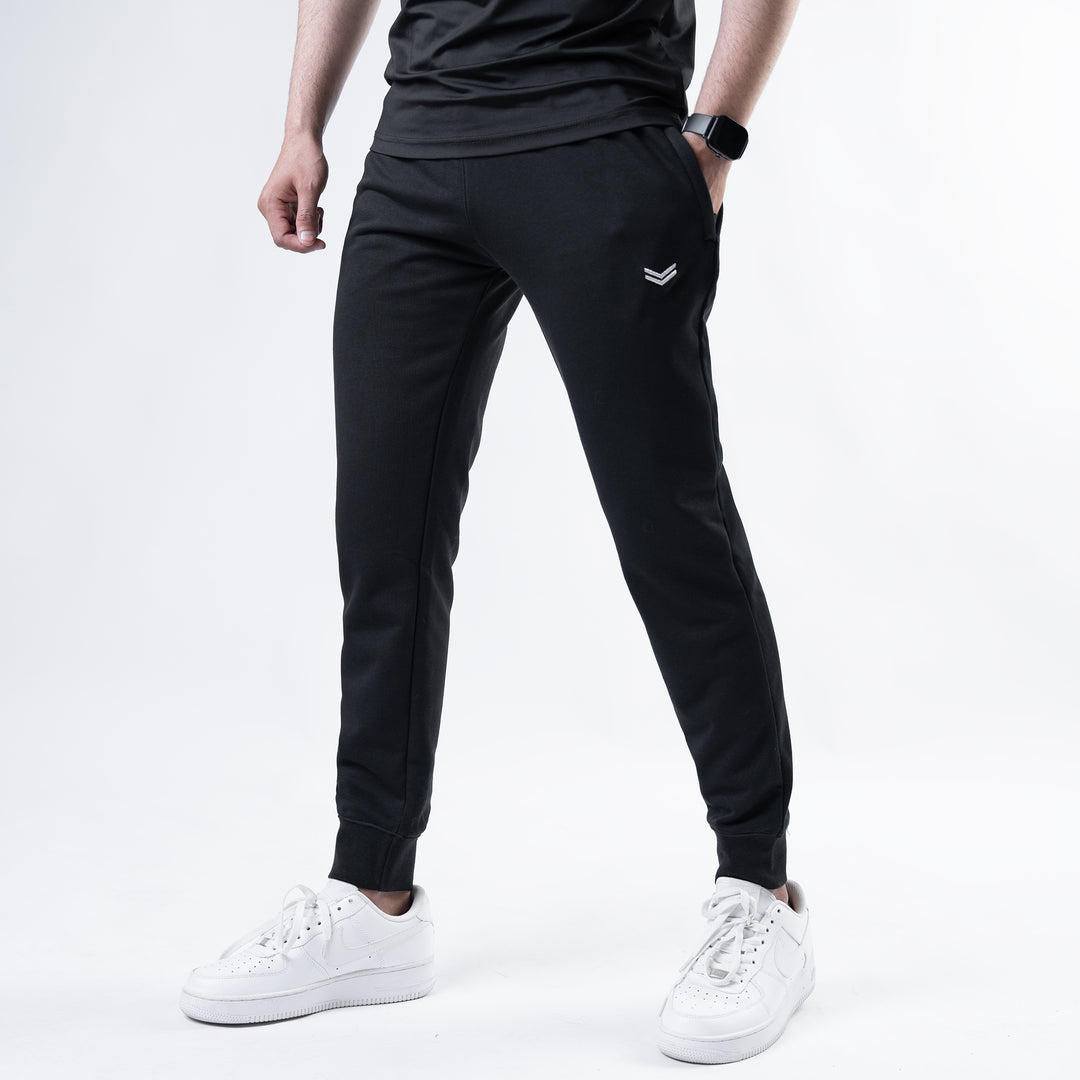 Solid Black Bottoms with Ribbed Cuffs