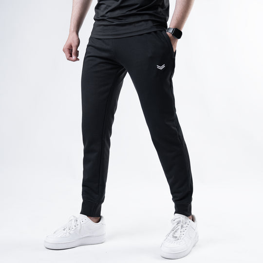 Solid Black Bottoms with Ribbed Cuffs