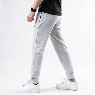 Textured Gray Bottoms with Ribbed Cuffs