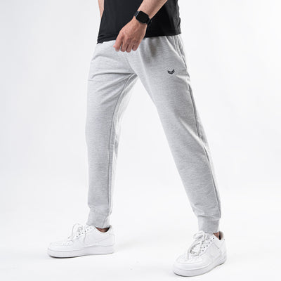 Textured Gray Bottoms with Ribbed Cuffs