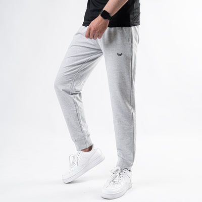 Textured Gray Bottoms with Ribbed Cuffs